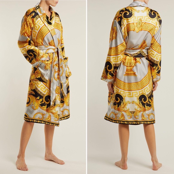 Versace Other - Authentic Versace Coupe des Dieux Baroque Print Lined Silk Robe